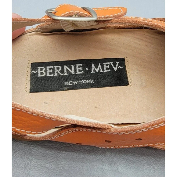 Bernie Mev Women's Orange Sandal Size 37EU / 6.5 US Slip-On Flats - Picture 14 of 14